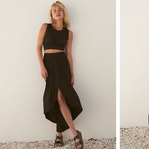 Free People XS Morningside Set Gray - crop top/maxi skirt